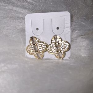 Elegant Gold and Silver Stud Earrings